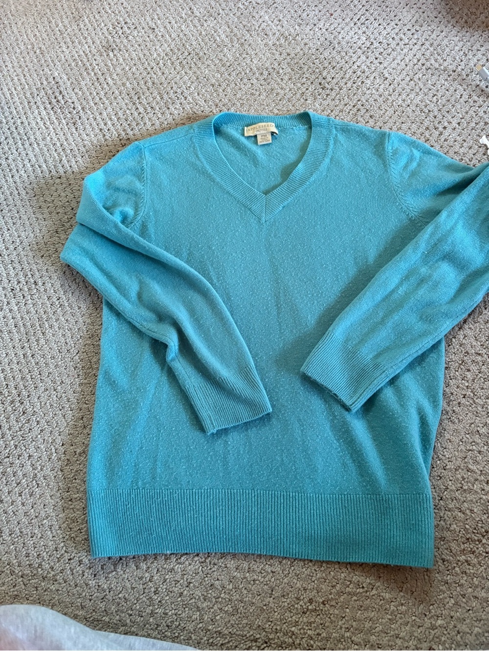 Appleseed's Teal V-Neck Women's Sweater
